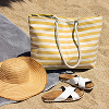 Nicola Spring Striped Canvas Tote Beach Bag Striped Canvas Tote Beach Bag